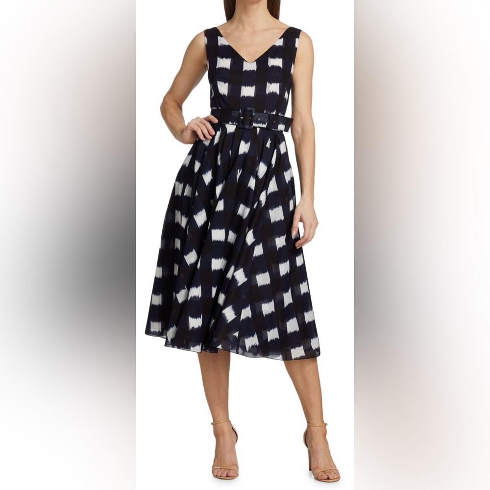 Samantha Sung Elegant Indigo, Black and White Dress, Size 10